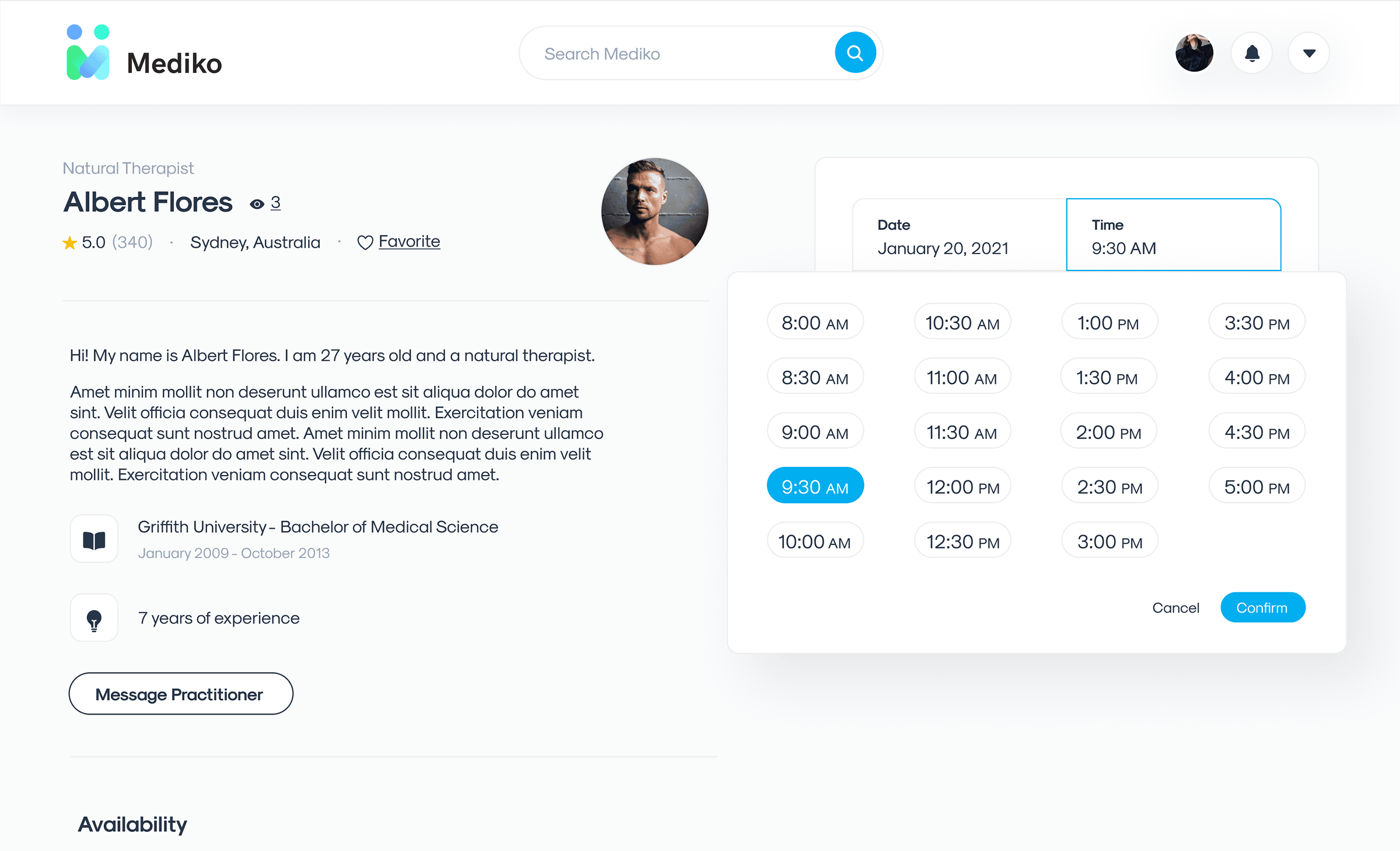 Booking of practitioner 2